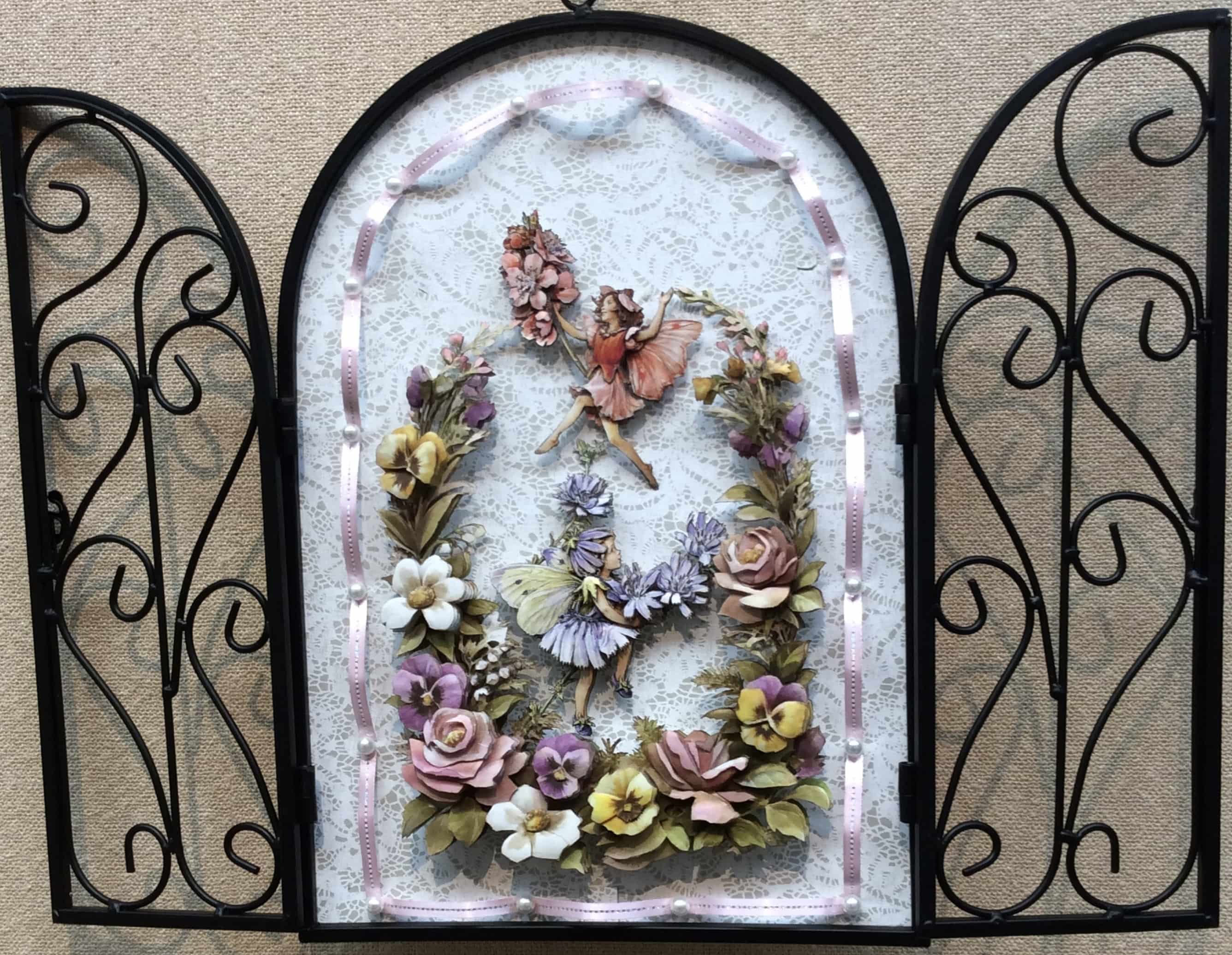 シャドーボックス3Dアート花の作品